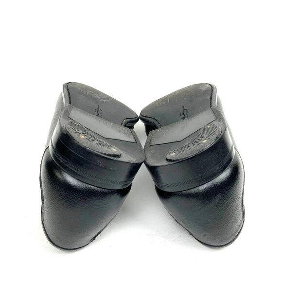 SALVATORE FERRAGAMO  Faraone Embossed Black Leather Loafers Size 13D - Picture 9 of 16